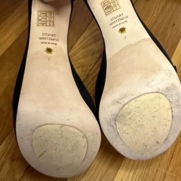 Stuart Weitzman Nudist Hollywood Platform Heels - Black Suede Sz 7 - Picture 9 of 9